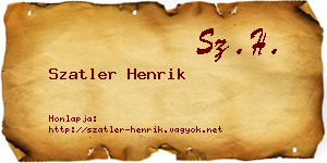Szatler Henrik névjegykártya