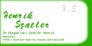 henrik szatler business card